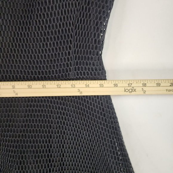 Charles Henry Dress Womens Large Black Net Pattern V Neck Fit Flare Night Out - Picture 5 of 13